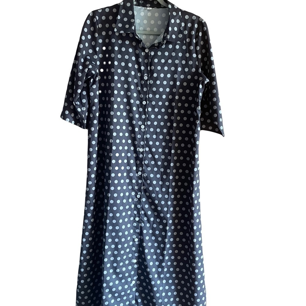 Polka Dot Button-Up Dress ( no brand) size M